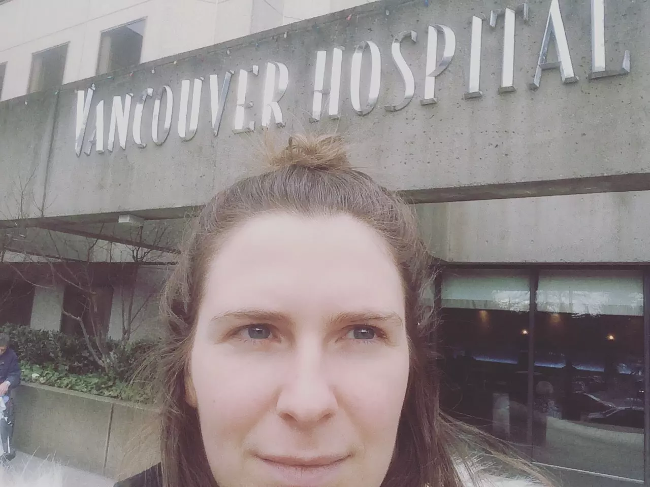 Alana in front of Vancouver General Hospital, where her fourth Practical Nursing Clinical Placement took place.