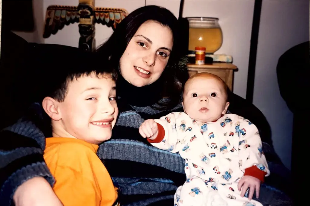 renee with her children when they were young