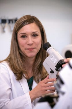 Adriana at Stenberg's Optician Lab