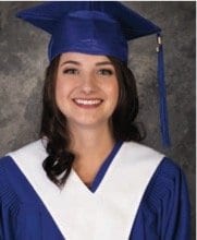 Tia Serdachny, Stenberg College Practical Nursing Grad, happy to wear her gown
